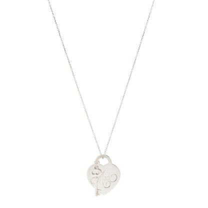 Tiffany Sterling Silver Mom Heart Tag Key Pendant Necklace 1 of 7