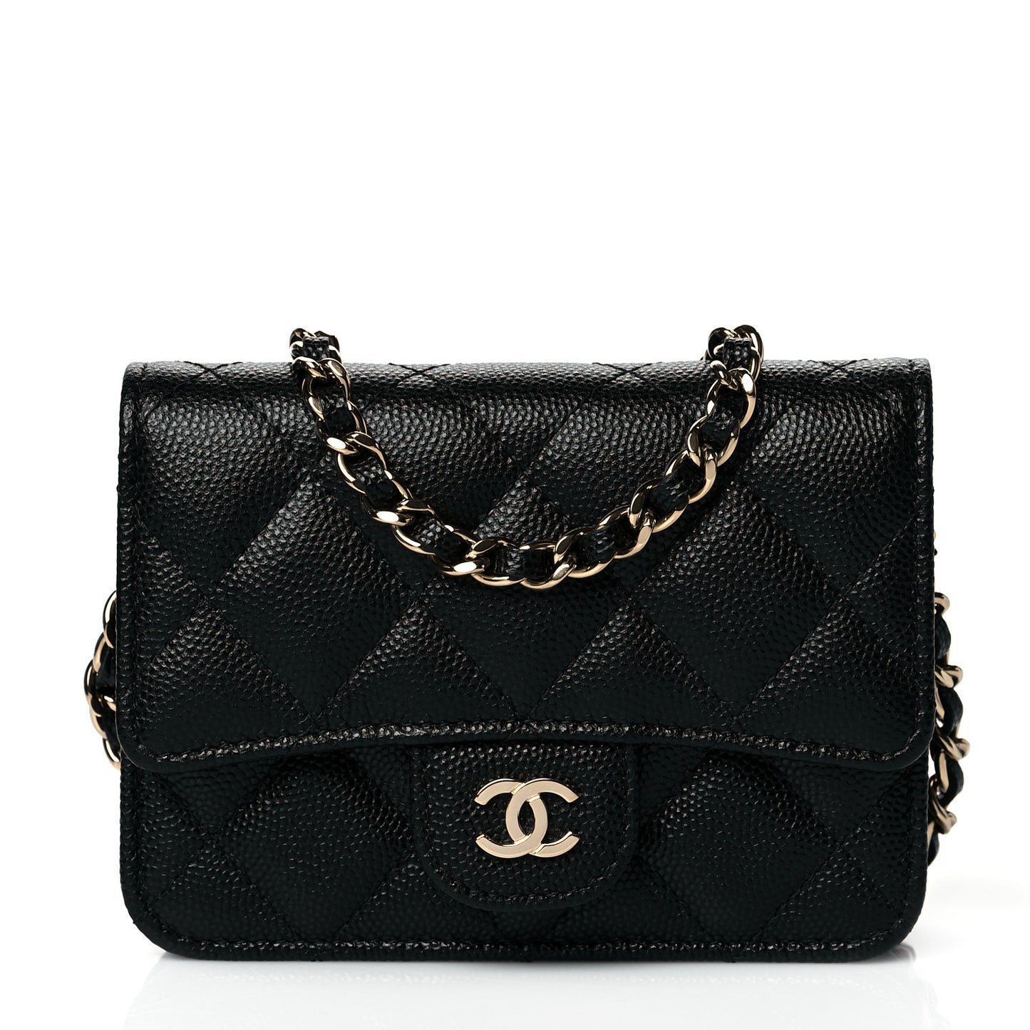 Caviar Quilted Mini Chain Bag Black
