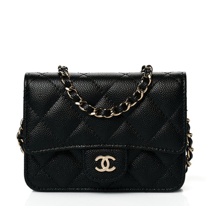 Chanel Caviar Quilted Mini Chain Bag Black 1 of 12