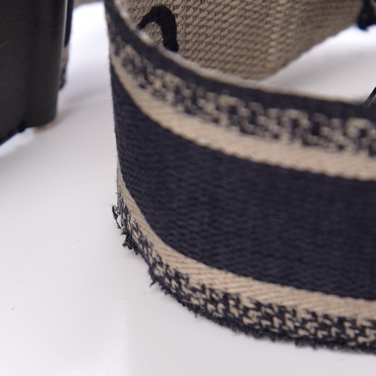 Christian Dior Canvas Embroidered Shoulder Strap Blue 3 of 4