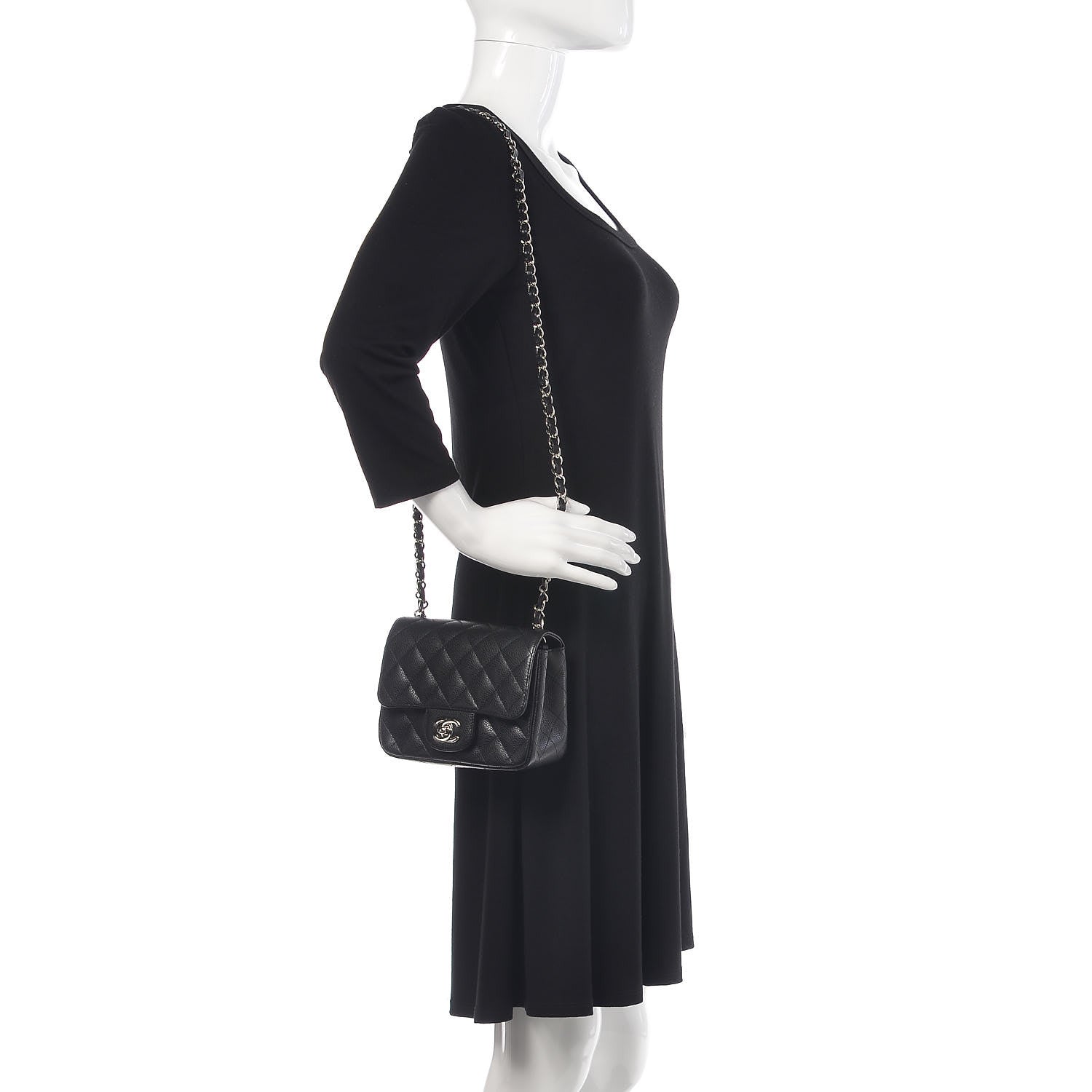Chanel Caviar Quilted Mini Square Flap Black 2 of 12