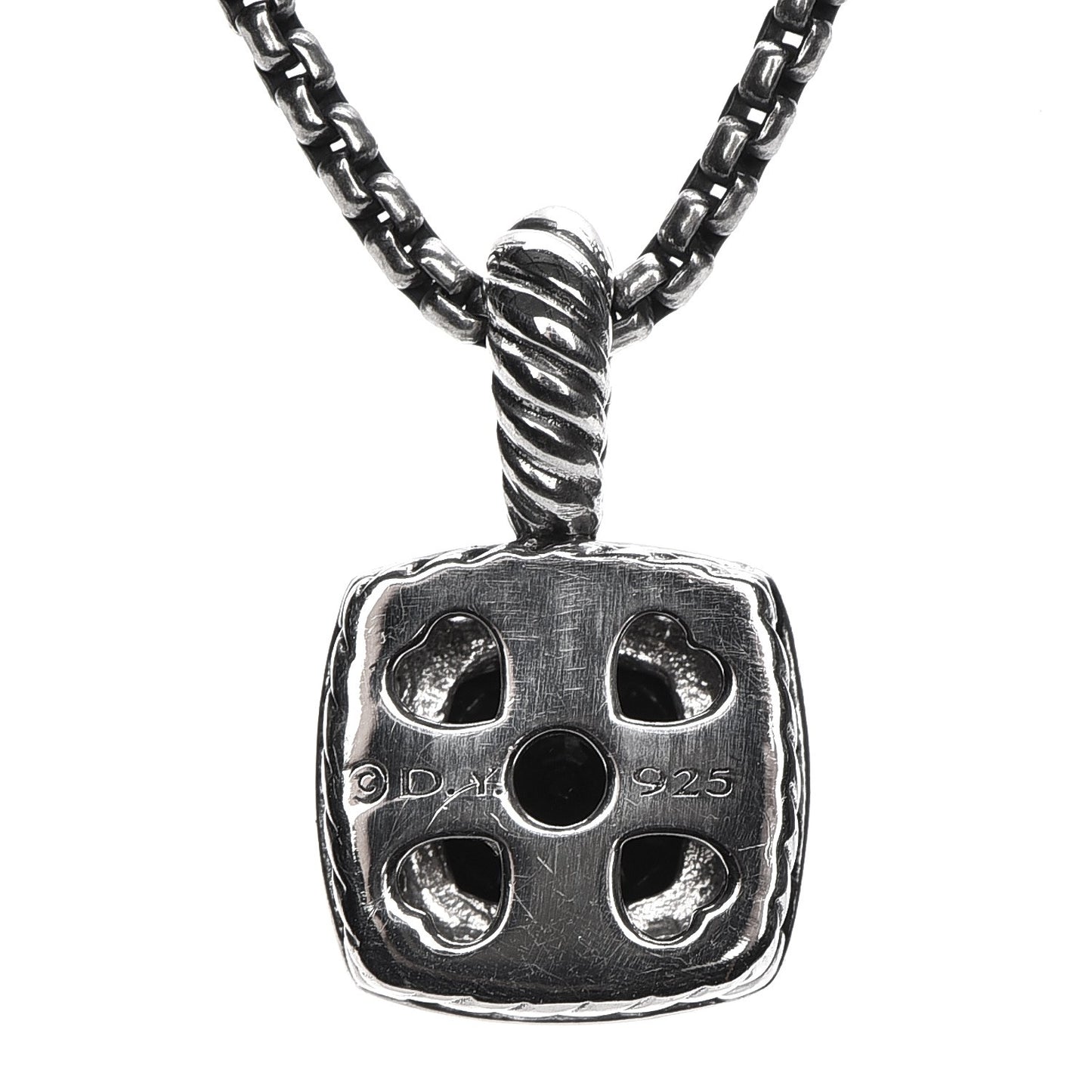Sterling Silver Diamond Black Onyx 7mm Petite Albion Necklace