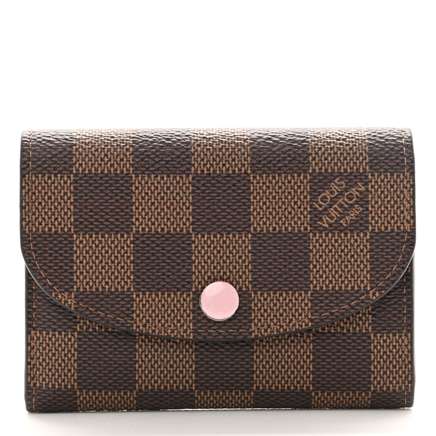 Damier Ebene Rosalie Coin Purse Rose Ballerine