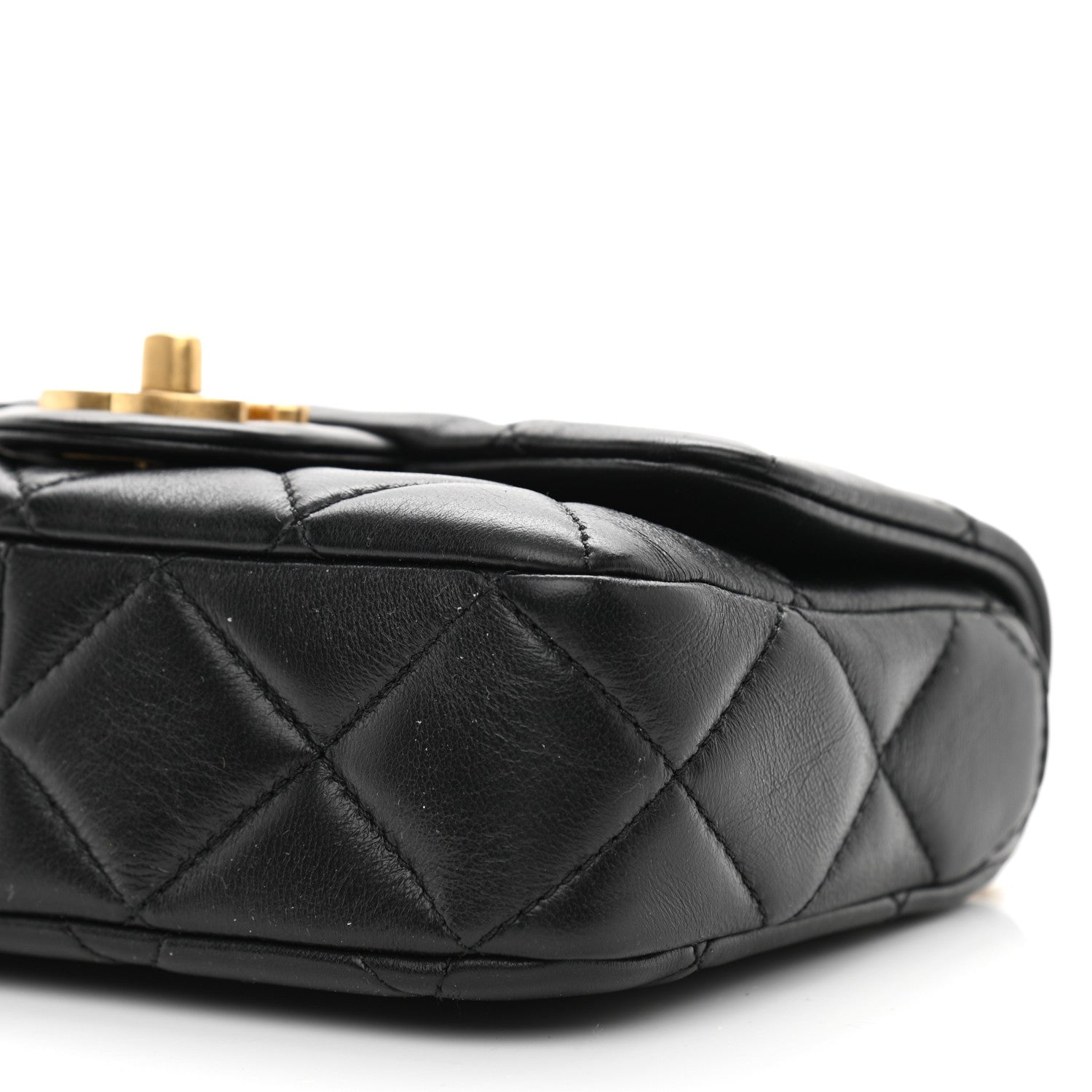 Chanel Lambskin Enamel Quilted Mini Pending CC Square Flap Black 10 of 10