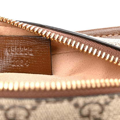 Gucci GG Supreme Monogram Azalea Calfskin Mini Retro Interlocking G Shoulder Bag Beige Ebony Brown Sugar 7 of 11