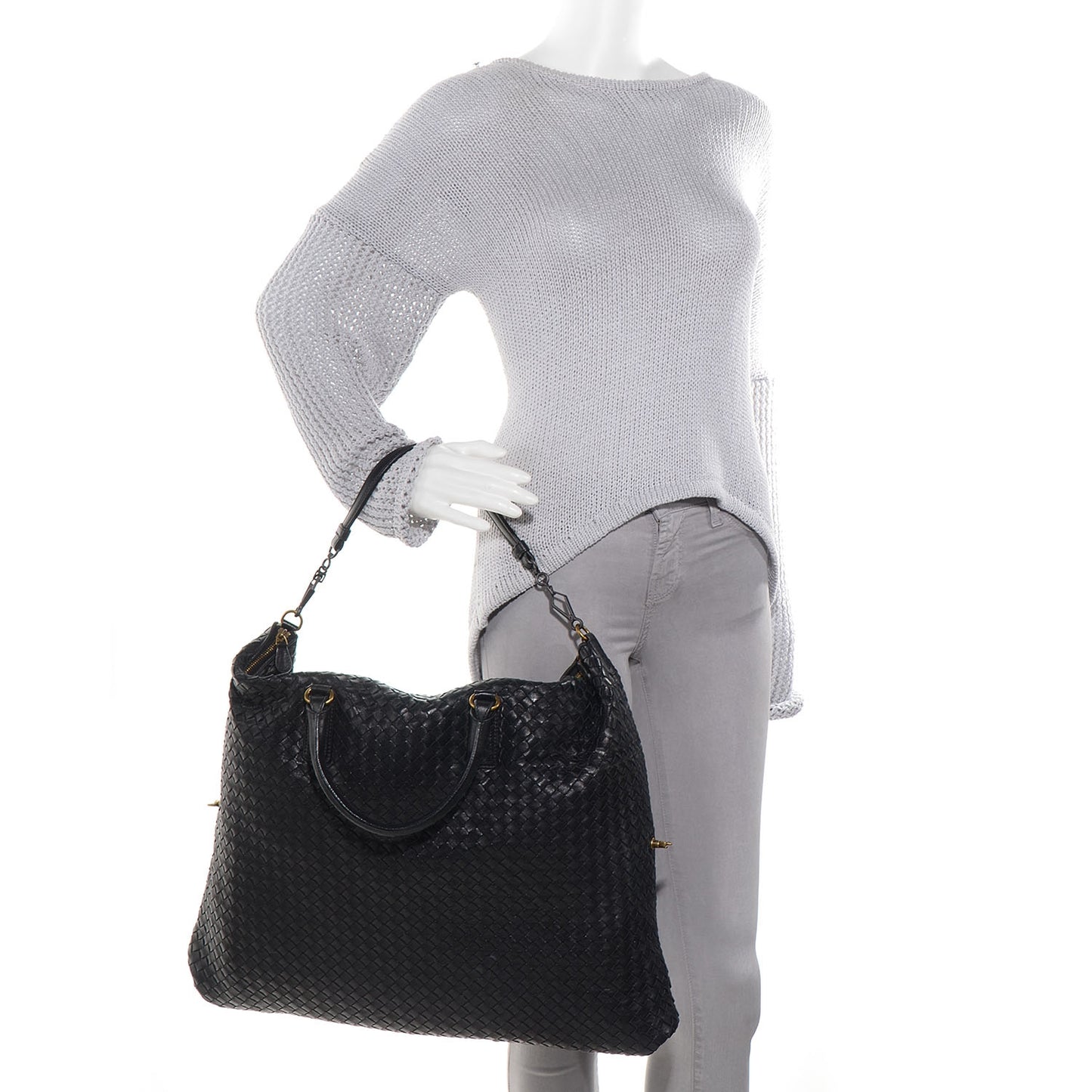 Nappa Intrecciato Convertible Bag Nero Black