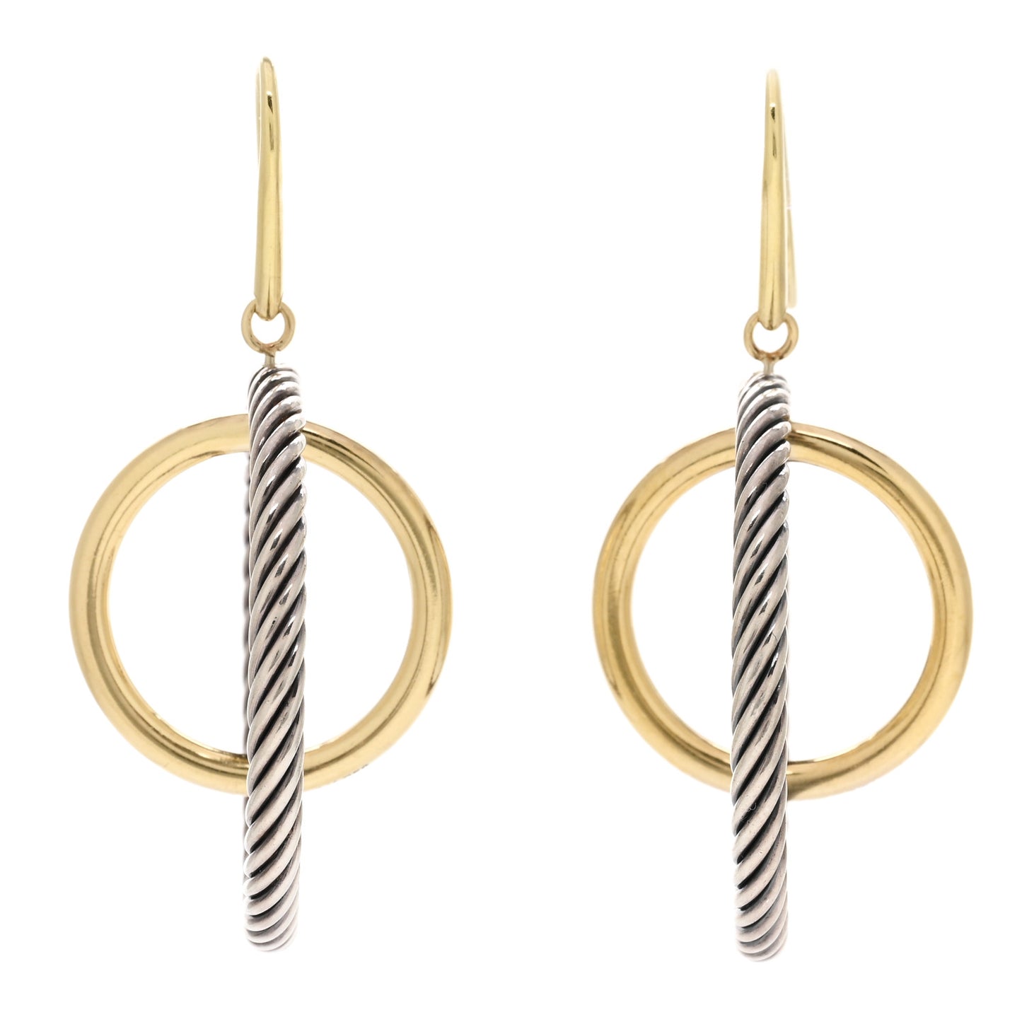 18K Yellow Gold Sterling Silver Mobile Earrings