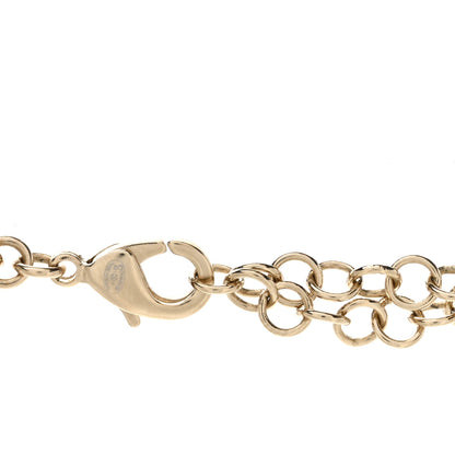 Chanel Lambskin Crystal Heart Choker Necklace Black Gold Pink 4 of 4