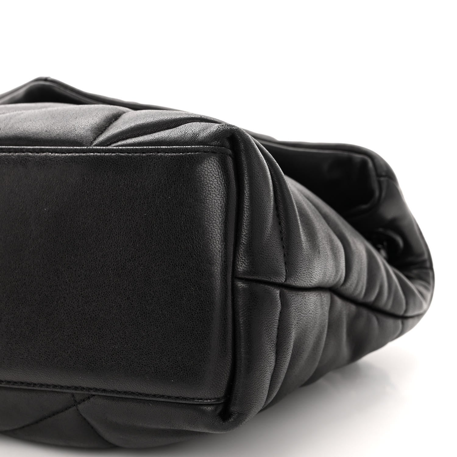 Saint Laurent Lambskin Quilted Monogram Monochrome Small Loulou Puffer Chain Satchel Black 9 of 9