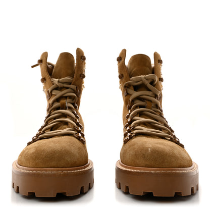 Jimmy Choo Suede Swarovski Crystal Womens Eshe Flat Boots 38 Camel 2 of 8