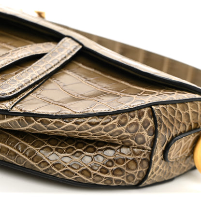 Christian Dior Alligator Saddle Bag Green 9 of 9