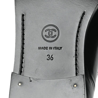 Chanel Shiny Calfskin CC Moccasin Loafers 36 Black 7 of 10