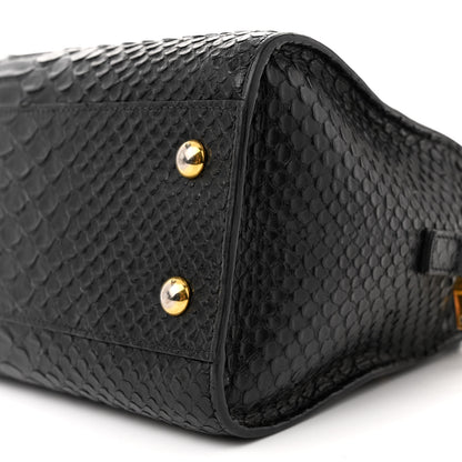 Saint Laurent Python Calfskin Embossed Monogram Baby Cabas Black 10 of 22
