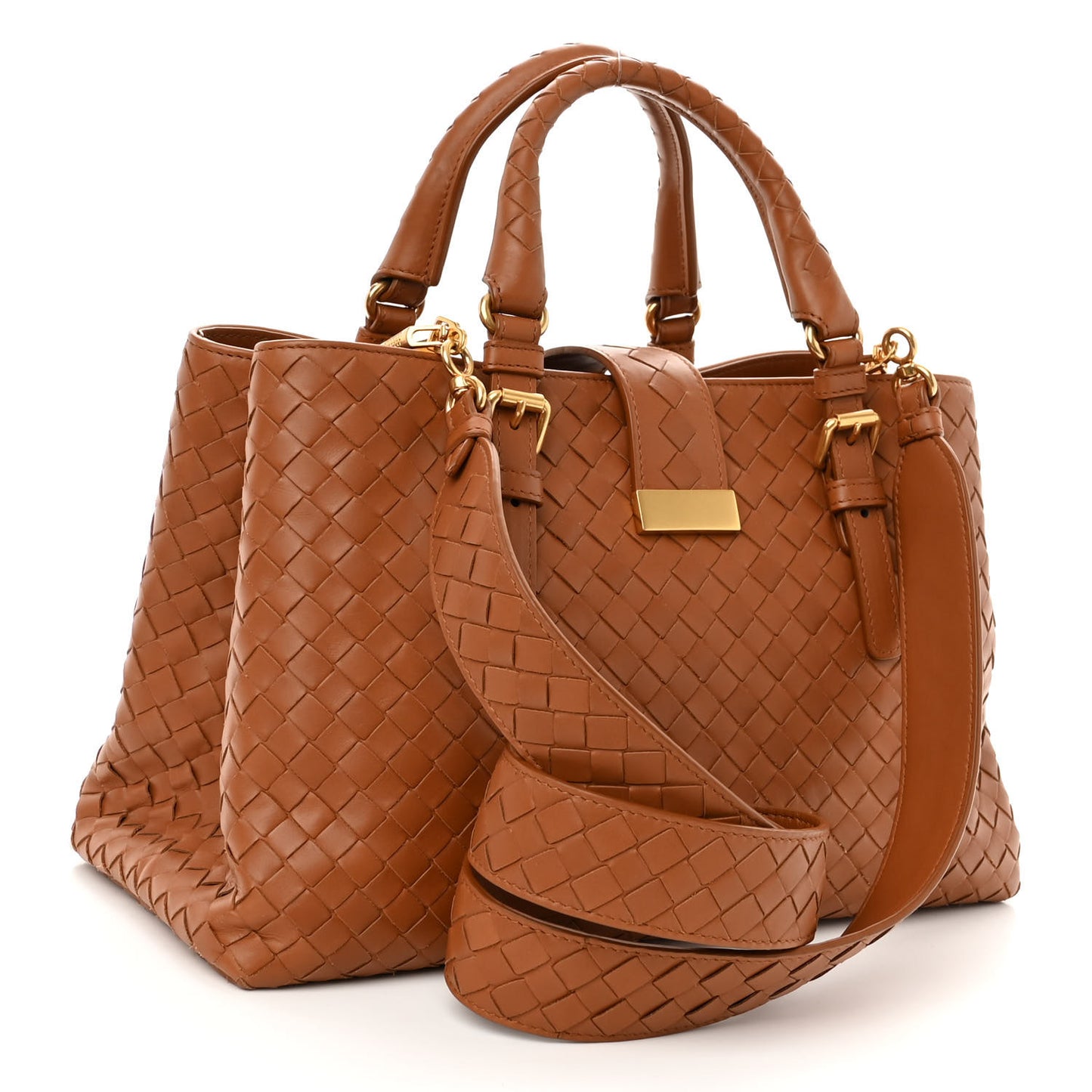 Calfskin Intrecciato Mini Roma Noce