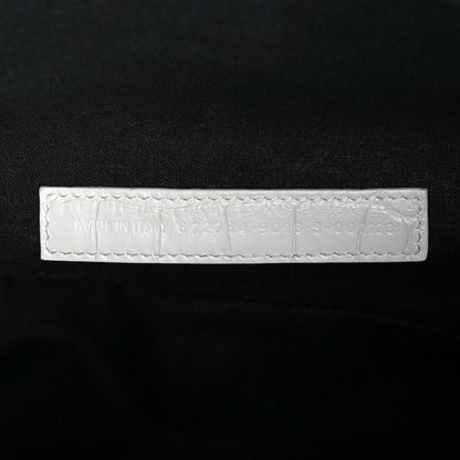 Balenciaga Extra Supple Calfskin Crocodile Embossed Medium Le Cagole Shoulder Bag White 7 of 18