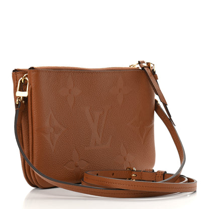 Louis Vuitton Empreinte Monogram Giant Double Zip Pochette Caramel 3 of 8