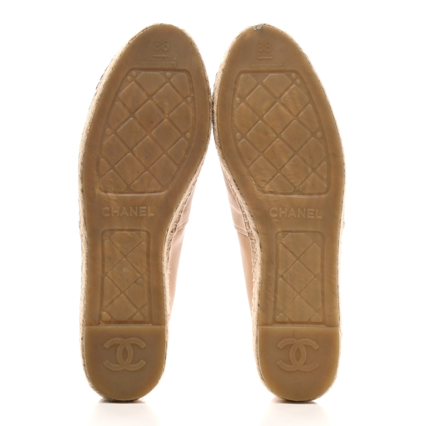 Lambskin CC Espadrilles 38 Beige Black