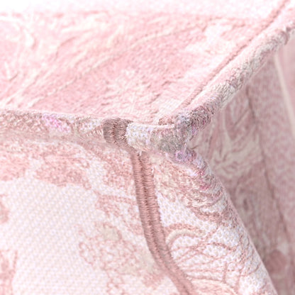 Christian Dior Canvas Toile De Jouy Embroidered Medium Book Tote Pink 12 of 14