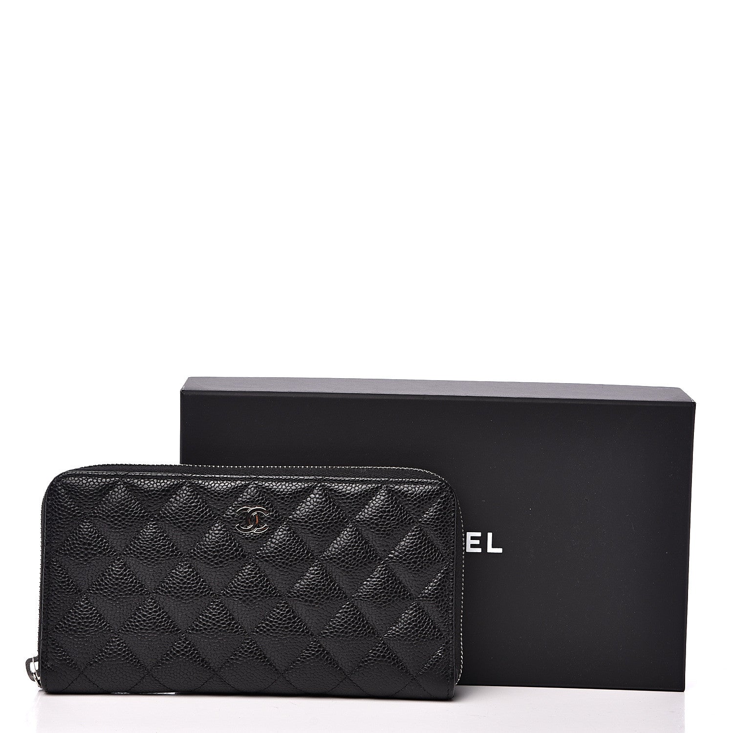 Chanel Caviar Quilted Large Gusset Zip Around Wallet Black 10 of 11