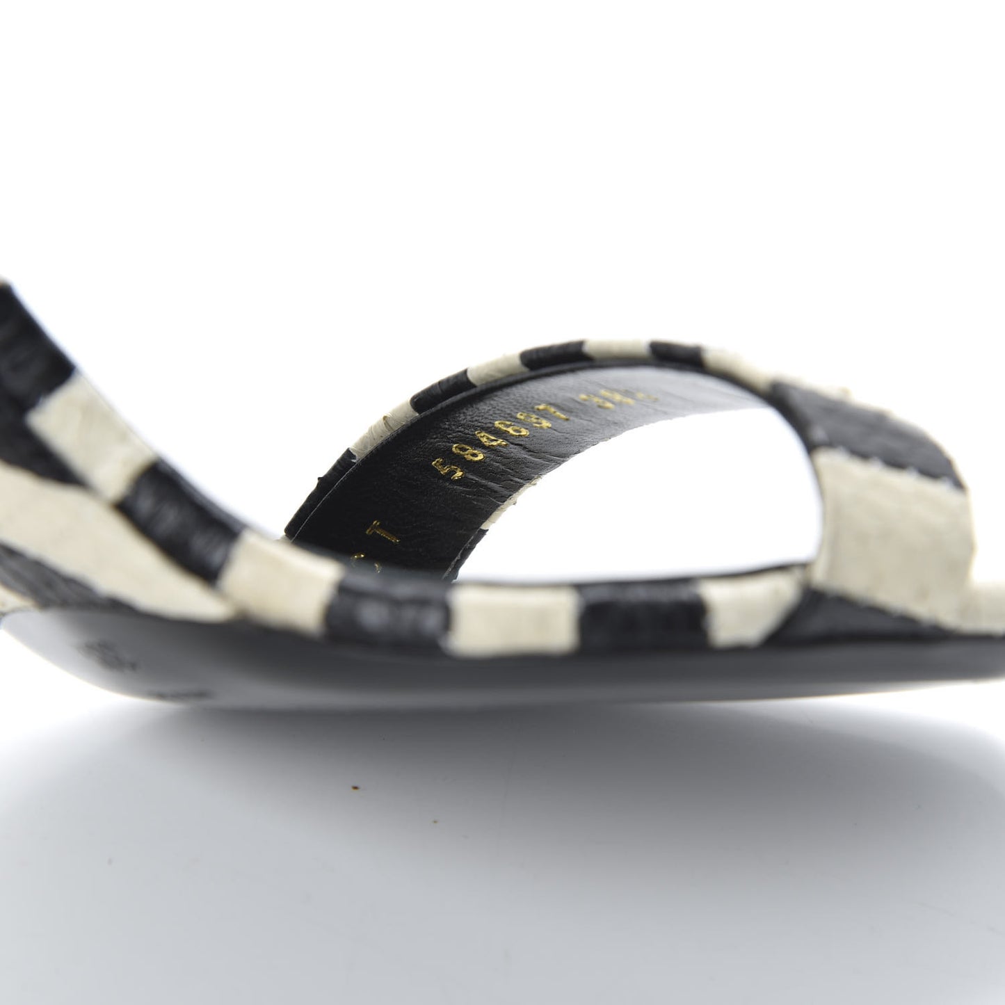 Snakeskin Striped Amber 85 Heel 38.5 Black Off White