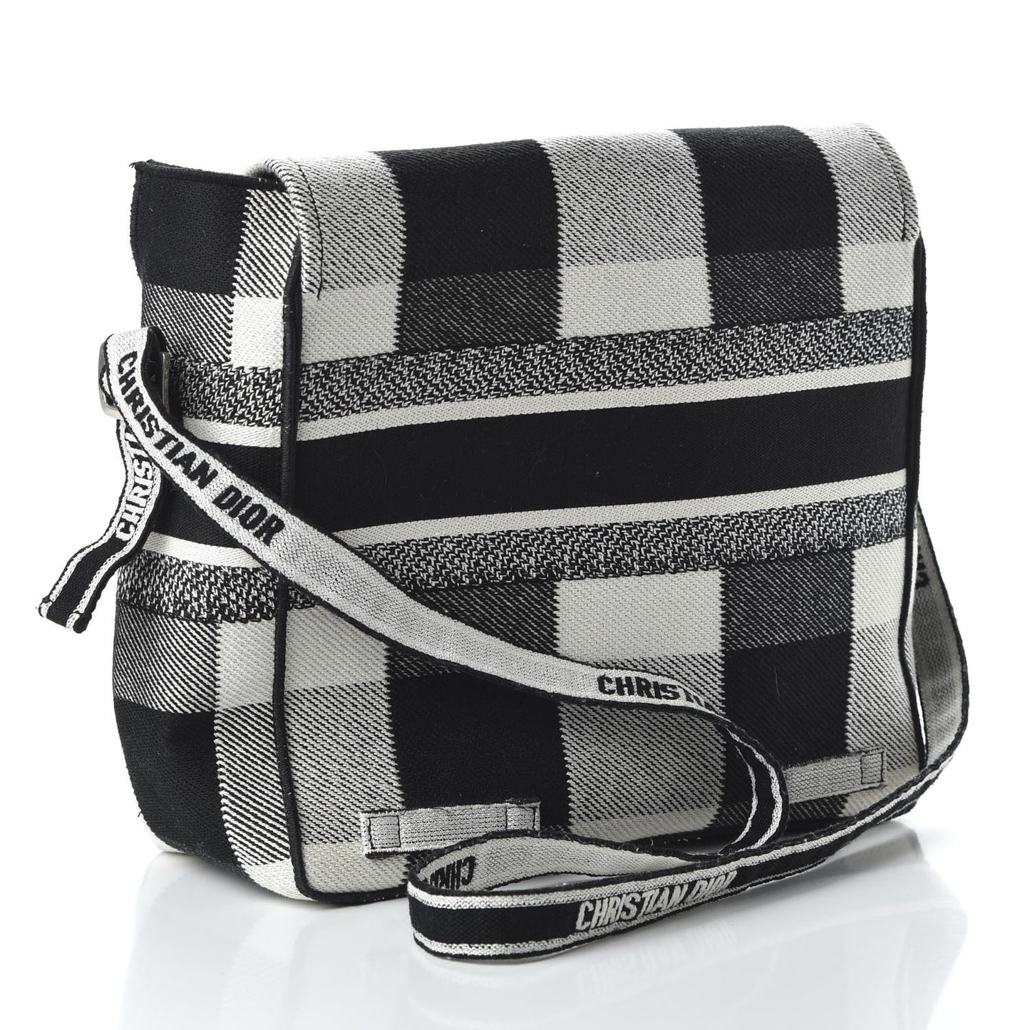 Canvas Tartan Diorcamp Messenger Black White