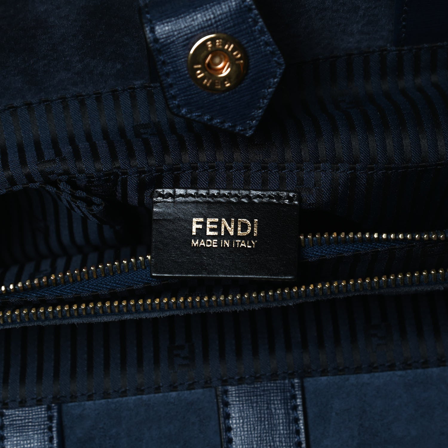 Fendi Vitello Elite Regular 2Jours Tote Blue 6 of 15