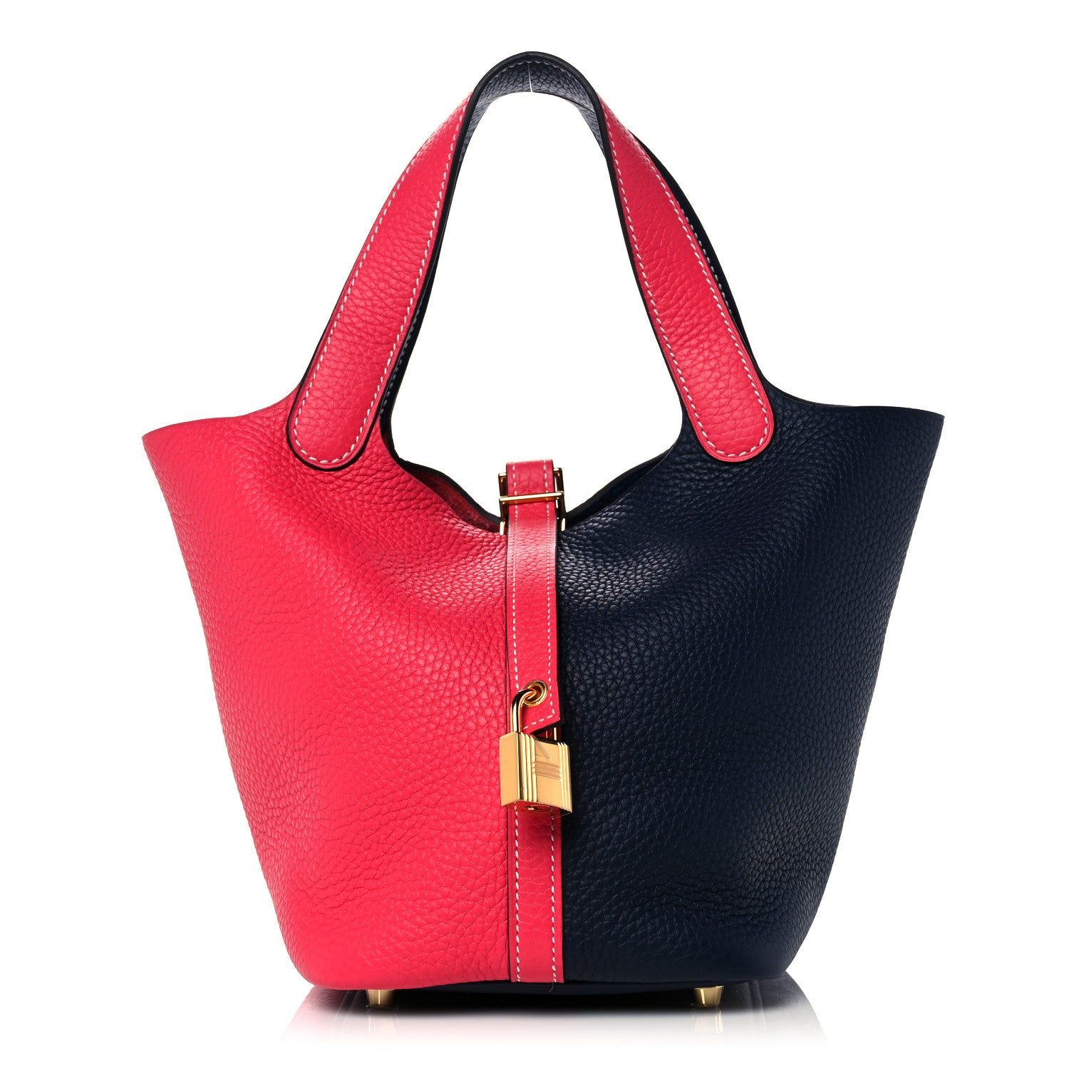 Hermes Taurillon Clemence Casaque Picotin Lock 18 PM Rose Extreme Bleu Nuit 1 of 10