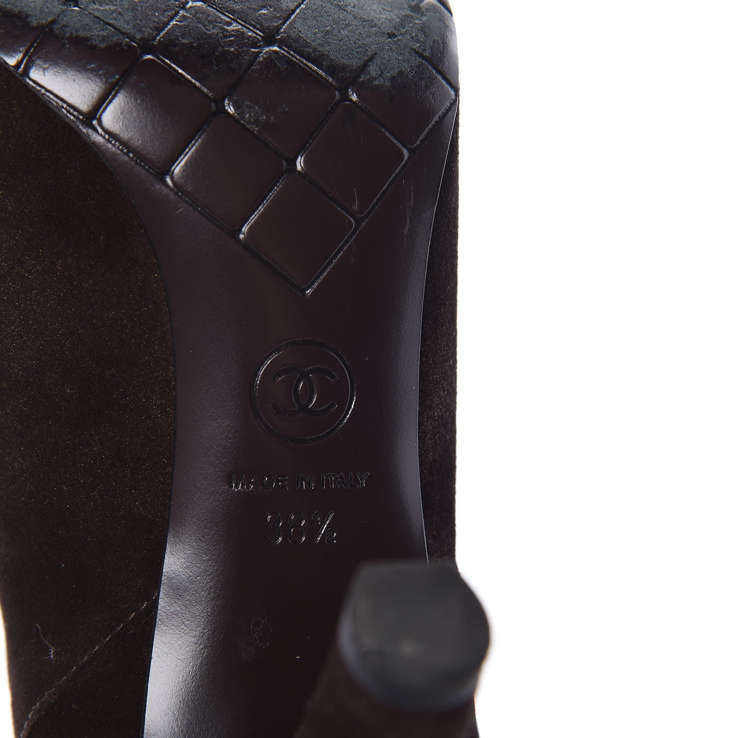 Chanel Suede Patent Cap Toe Short Boots 38.5 Brown 14 of 15
