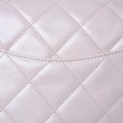 Chanel Glazed Calfskin Quilted Medium Gold Bar Top Handle Flap Light Pink 10 of 11