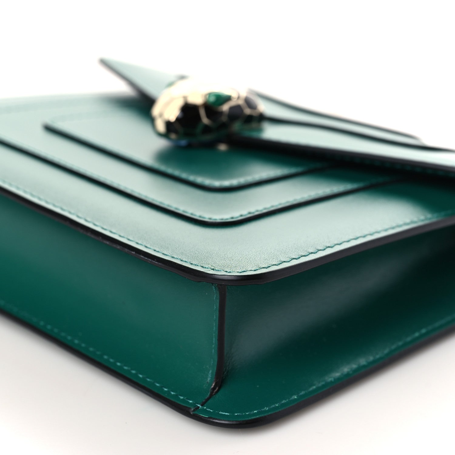 Bulgari Calfskin Small Serpenti Forever Snake Strap Crossbody Bag Emerald Green 8 of 8