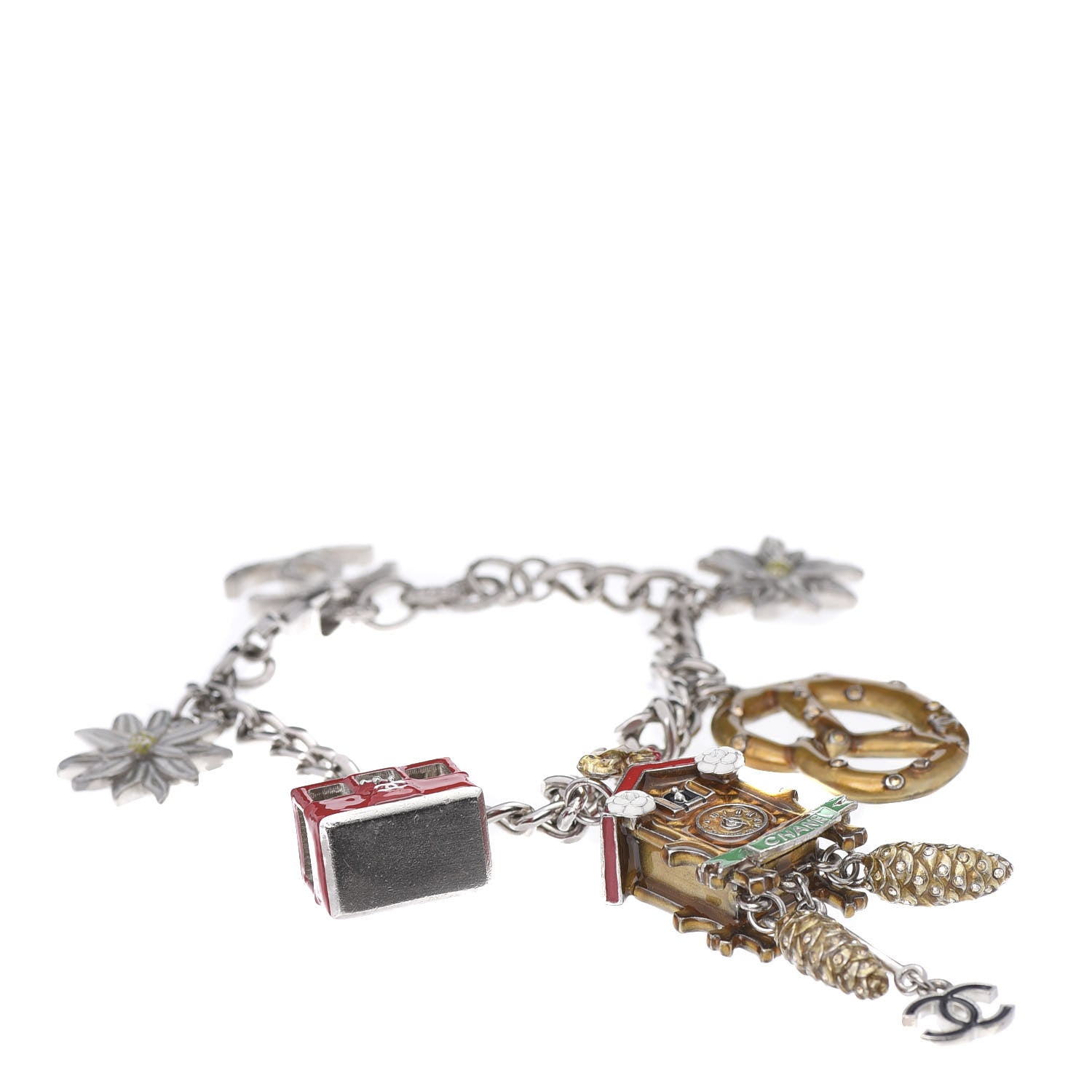Chanel Enamel CC Paris Salzburg Charm Bracelet 1 of 7