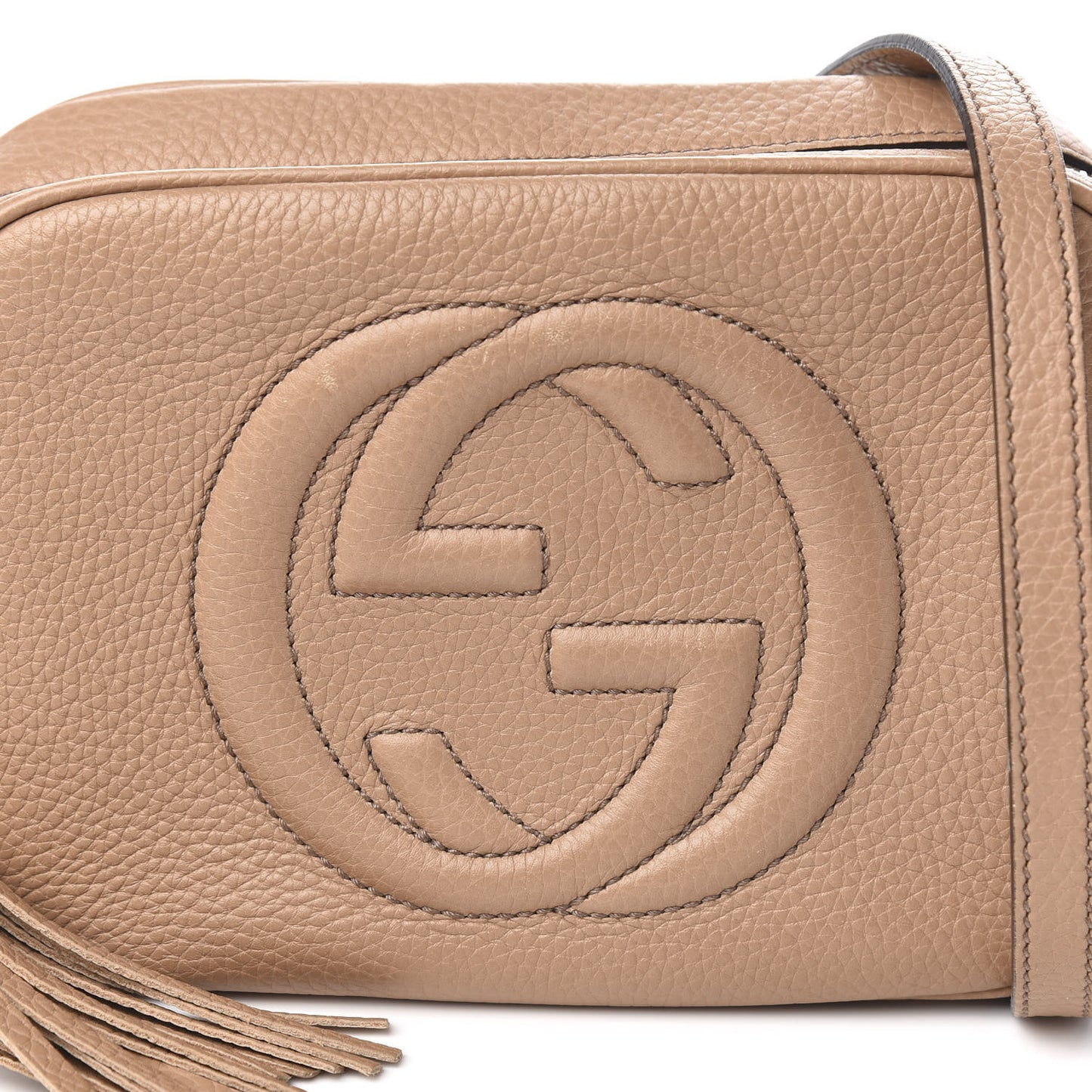 Pebbled Calfskin Small Soho Disco Bag Rose Beige
