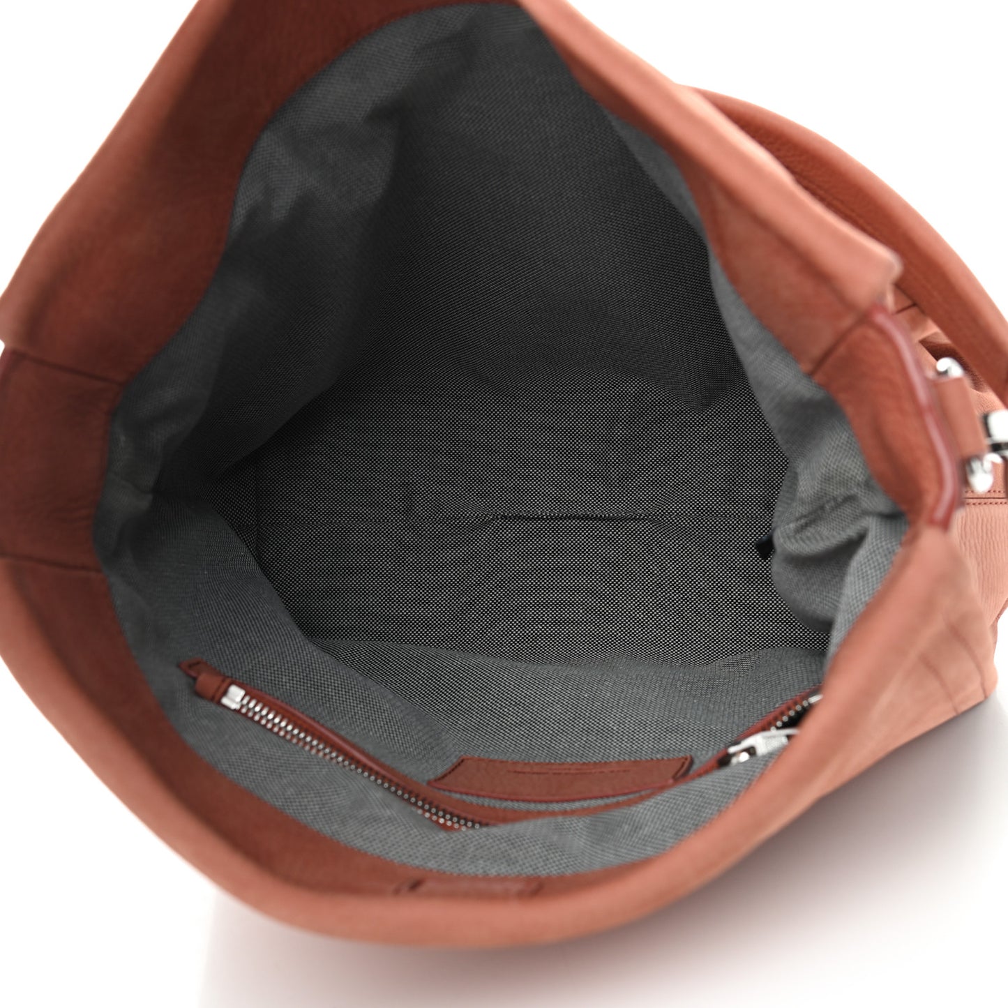 Nubuck Darcy Hobo Terracotta Silver Hardware