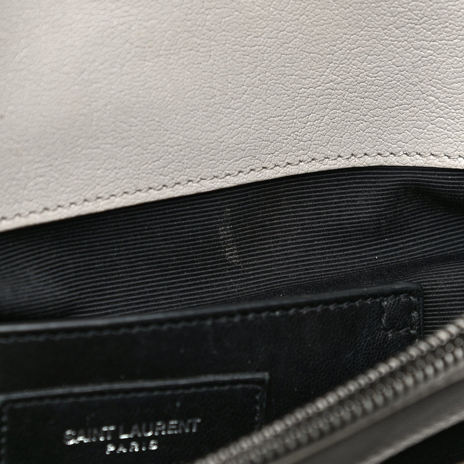 Saint Laurent Sheepskin Matelasse Large Monogram College Satchel Light Grey 13 of 31