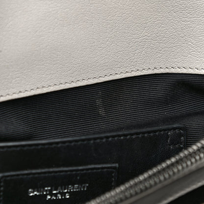 Saint Laurent Sheepskin Matelasse Large Monogram College Satchel Light Grey 13 of 31