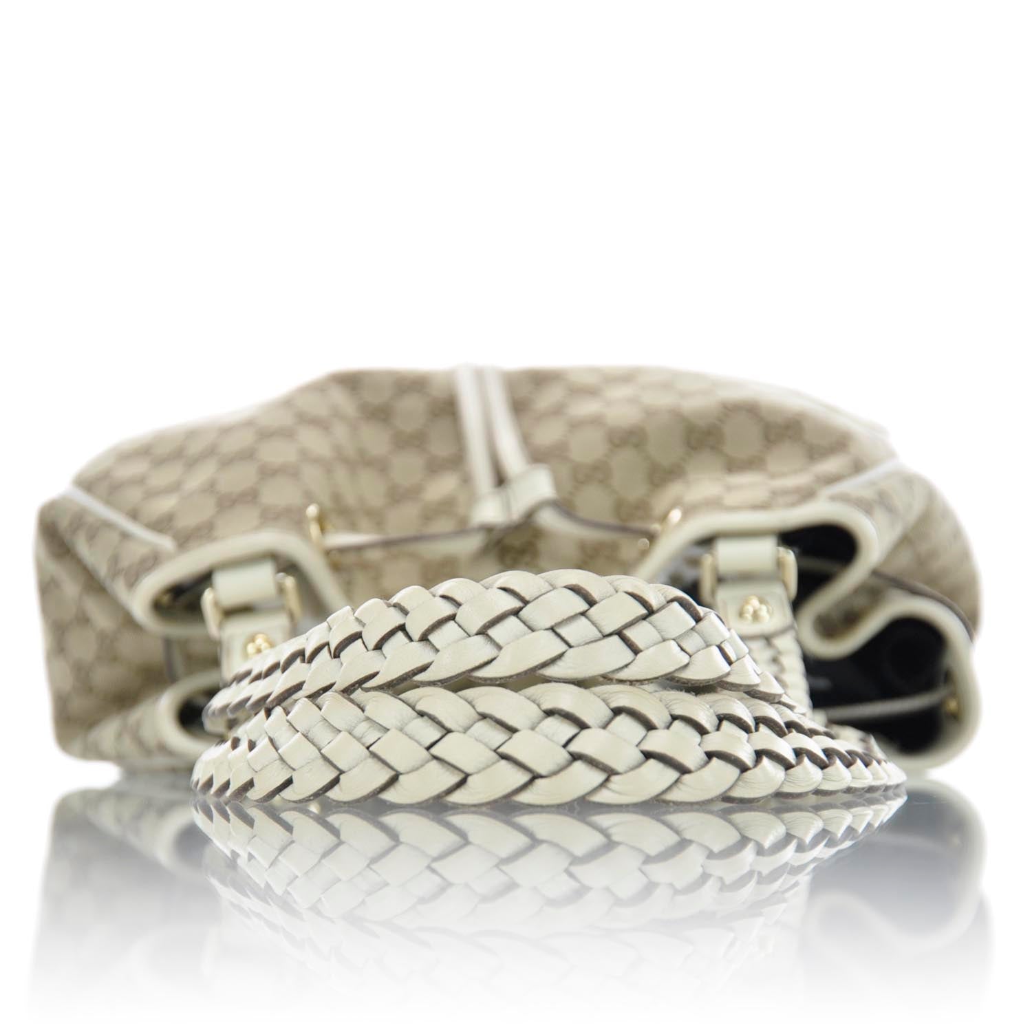 Gucci Monogram Peggy Braided Handles Tote 4 of 11