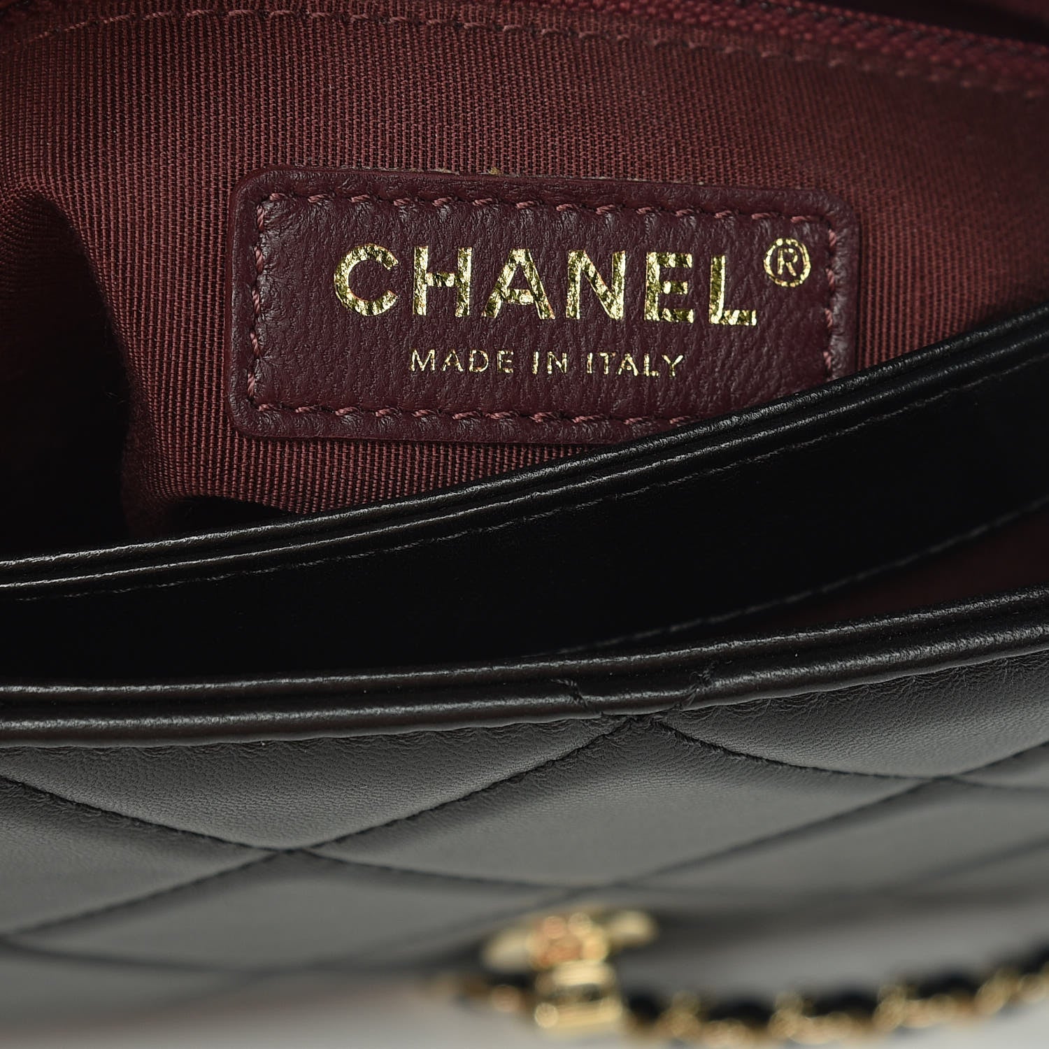 Chanel Lambskin Quilted Retro Label Clutch Black 8 of 9