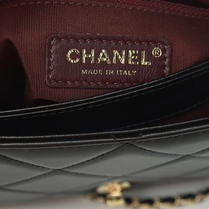 Chanel Lambskin Quilted Retro Label Clutch Black 8 of 9