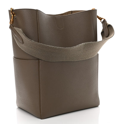 Celine Soft Grained Calfskin Sangle Bucket Bag Taupe 3 of 10