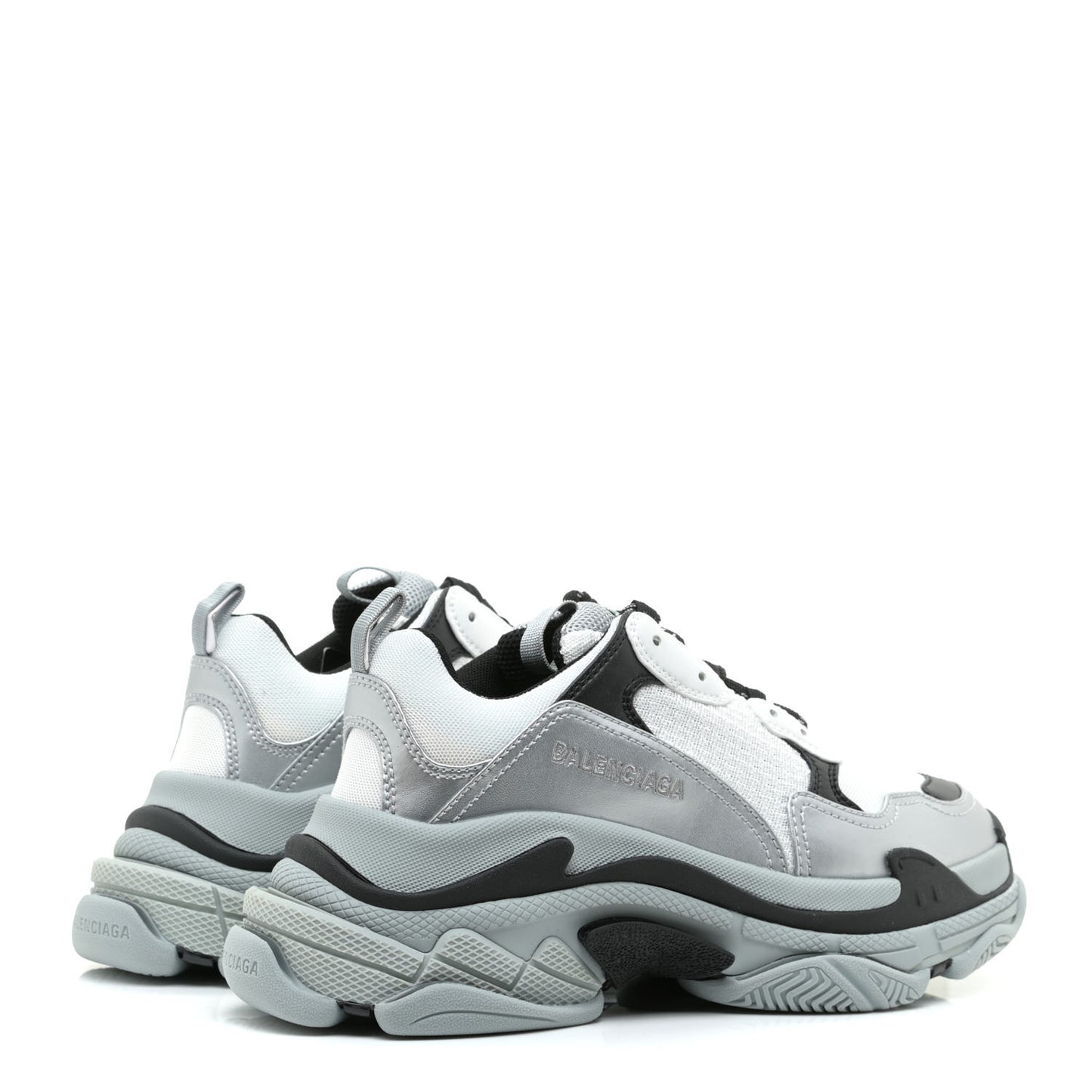 Metallic Fabric Mesh Womens Triple S Sneakers 39 Grey Dark Grey Black