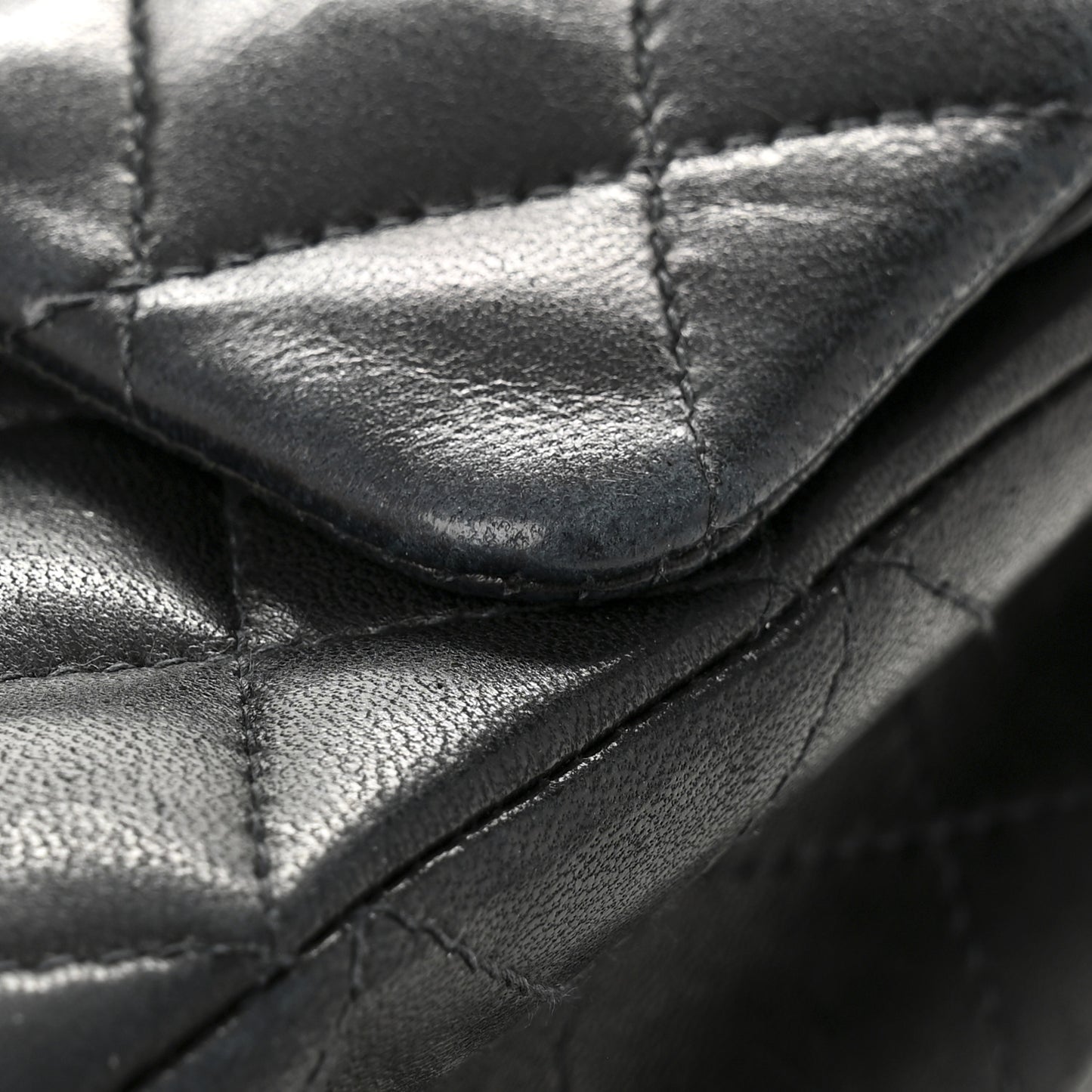 Lambskin Quilted Medium Double Flap Black