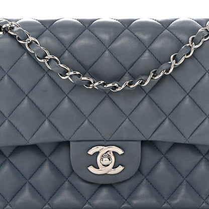 Chanel Lambskin Quilted Medium Double Flap Light Blue 8 of 10