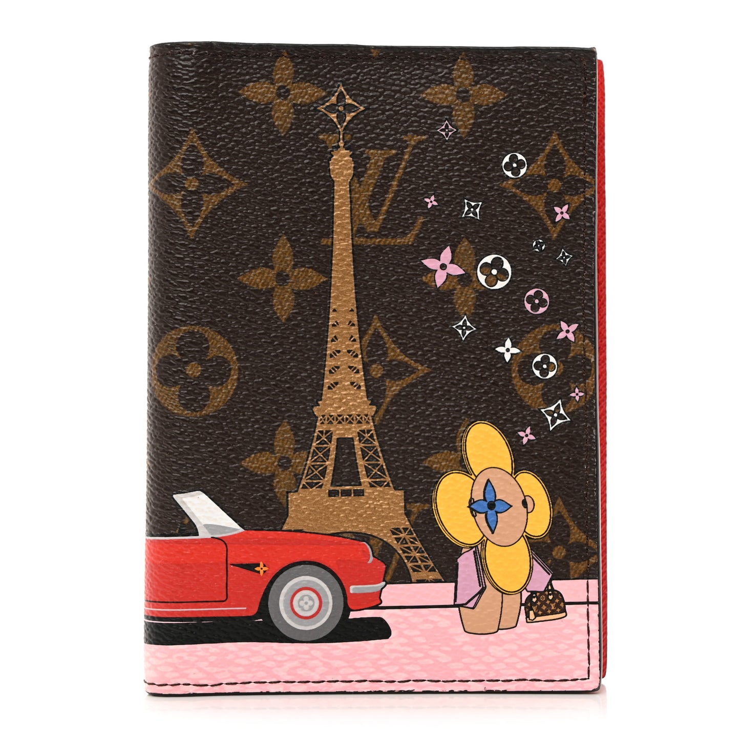 LOUIS VUITTON Monogram 2019 Christmas Animation Passport Cover Rouge