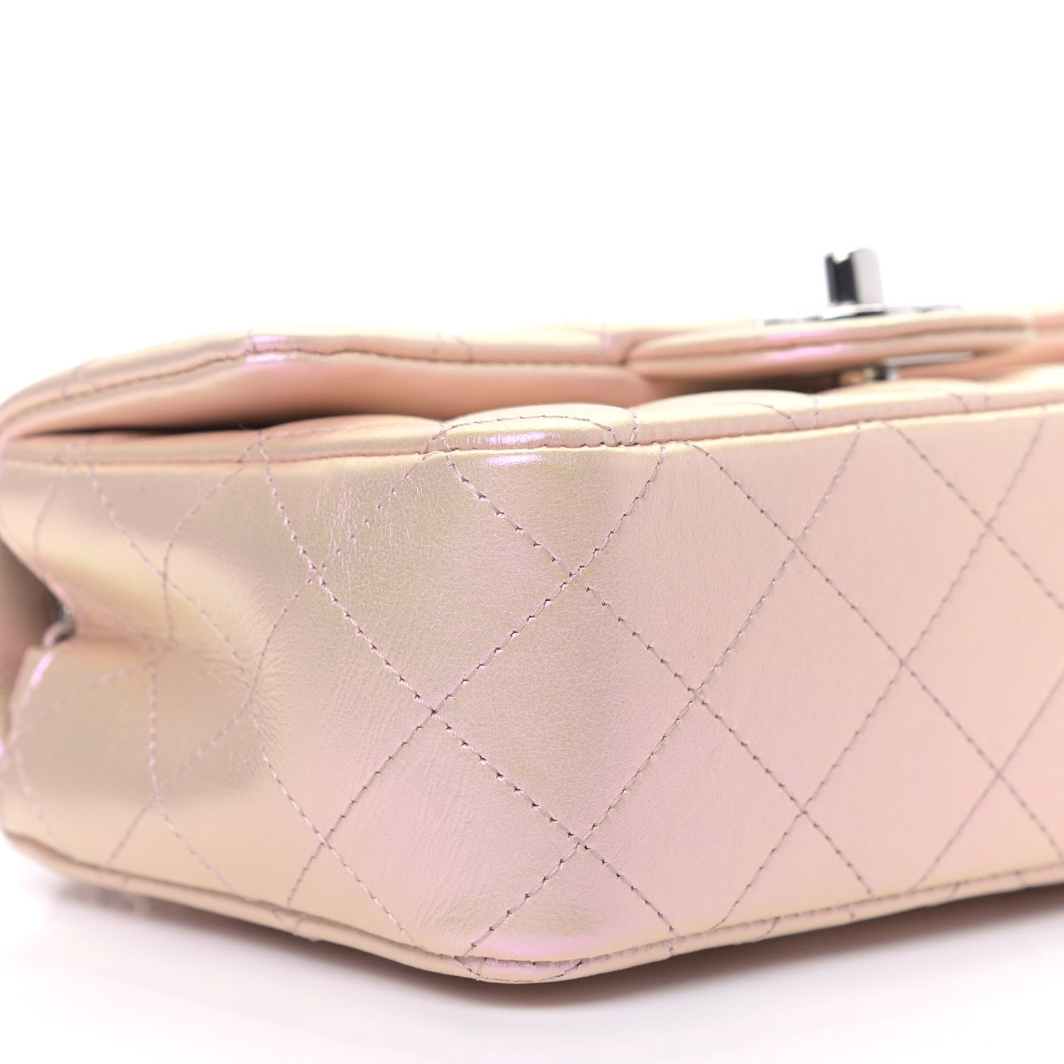 Chanel Iridescent Calfskin Quilted Mini Rectangular Flap Pink 9 of 10