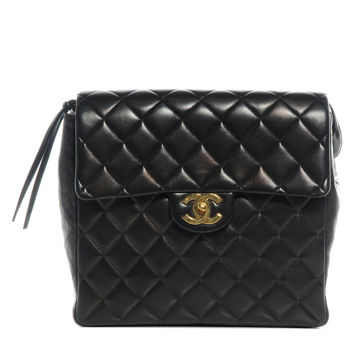 Lambskin Quilted Backpack Black