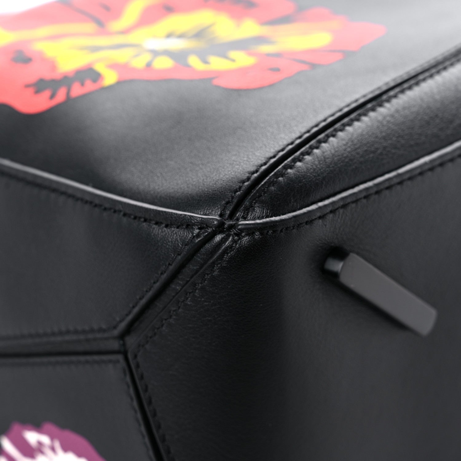 Loewe Calfskin Large Pansies Puzzle Bag Black 8 of 11