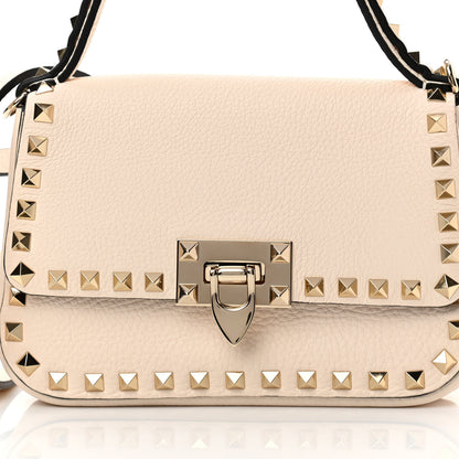 Valentino Garavani Grainy Calfskin Small Rockstud Top Handle Bag Light Ivory 8 of 11