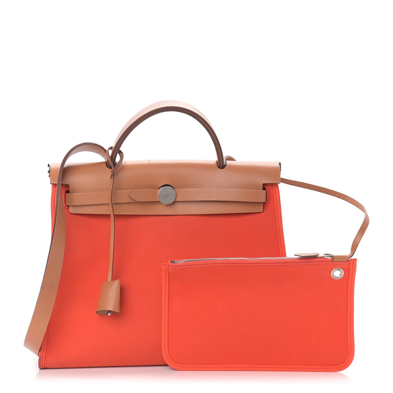 Hermes Vache Hunter Toile Herbag Zip 31 PM Capucine Fauve 1 of 21