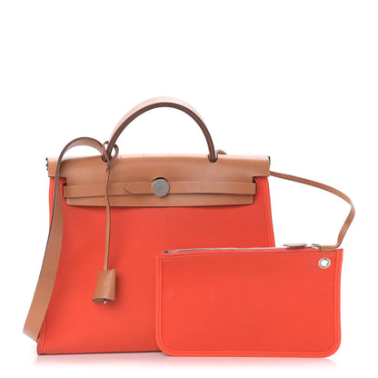 Hermes Vache Hunter Toile Herbag Zip 31 PM Capucine Fauve 1 of 21