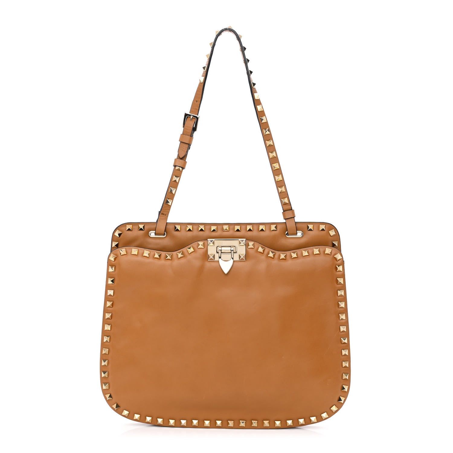 Valentino Garavani Vitello Rockstud Shoulder Satchel Light Cuir 1 of 11